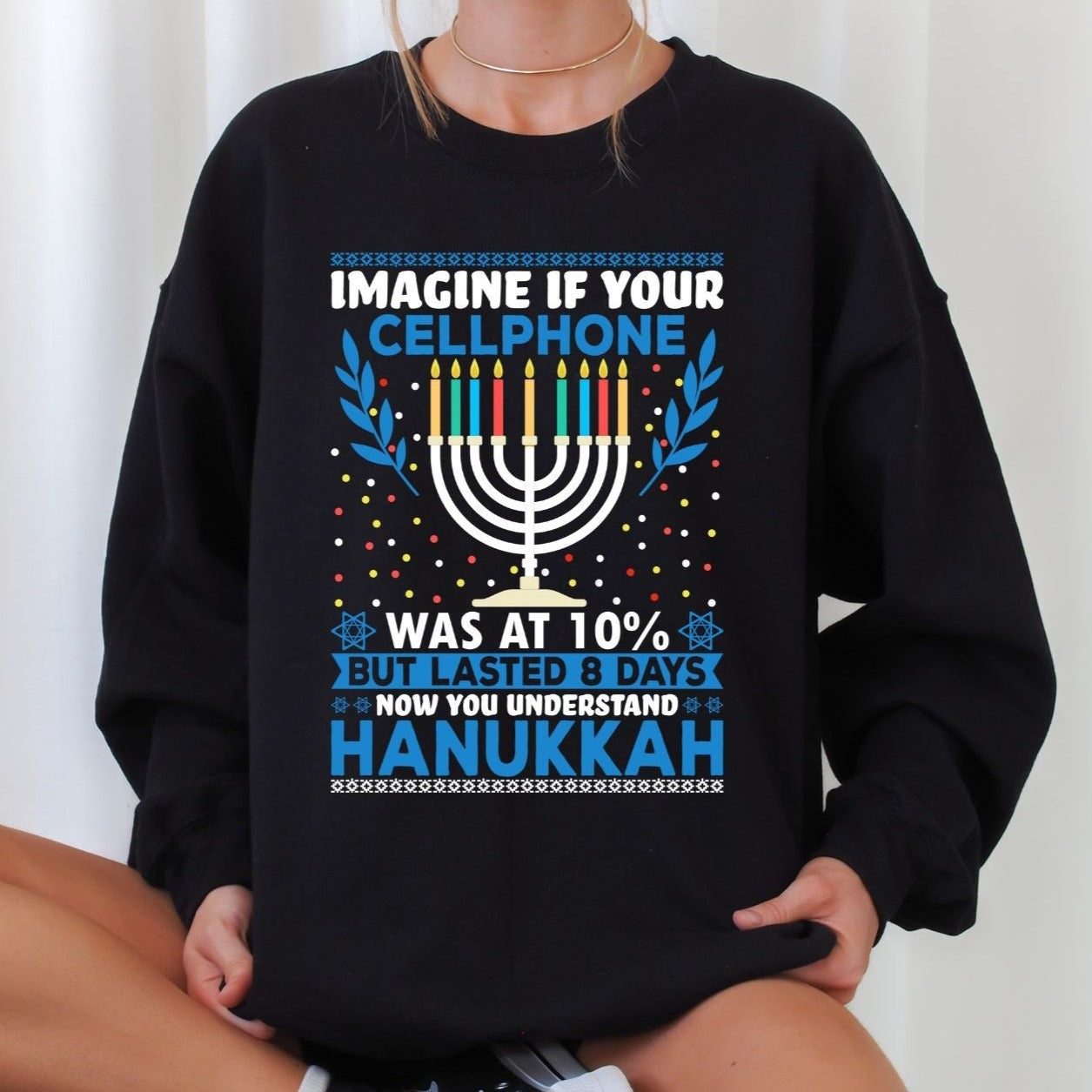 Hanukkah sweatshirt hot sale