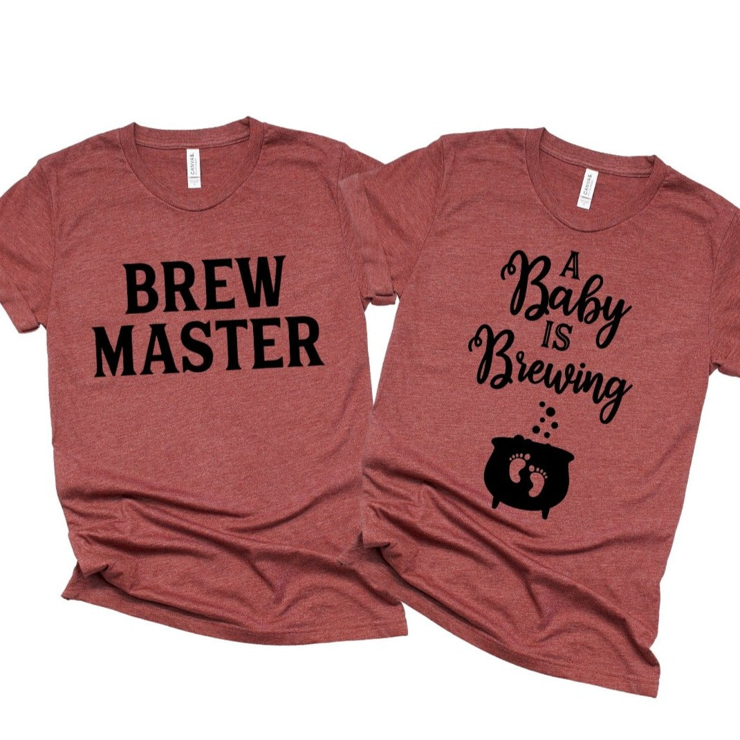 It's Your Day Clothing Personalized A Baby Is Brewing Maternity Shirt for Women - Womens Halloween Pregnancy Announcement Shirts Something Good Gender Reveal Tshirts