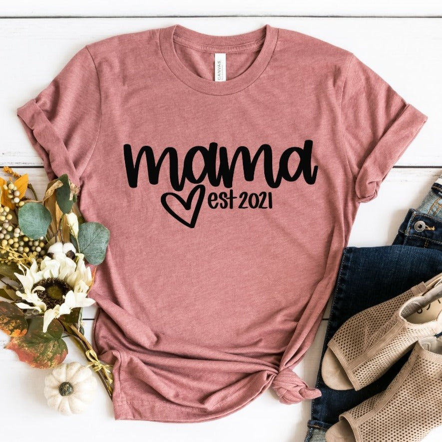 Mama EST 2023 SVG, Mama Shirt SVG, New Mom SVG