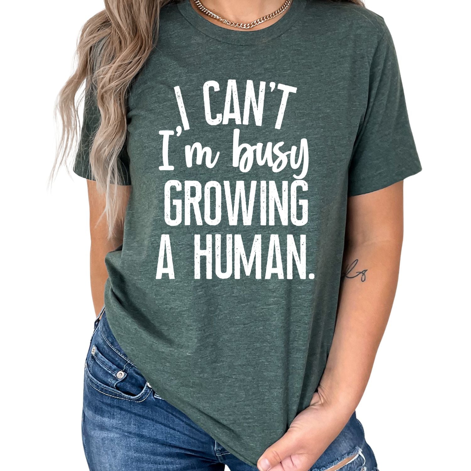  I Can't I'm Busy Growing A Human Shirt, Mom Tee, Baby