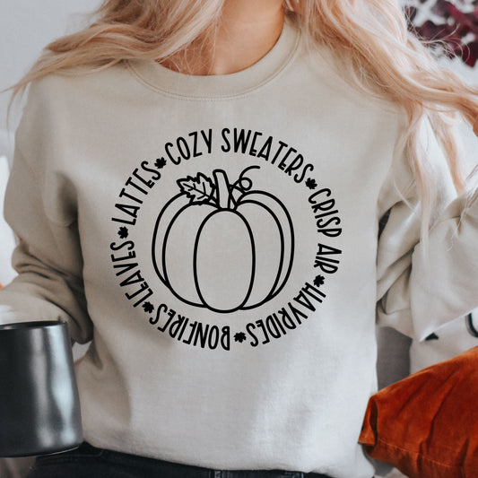 Leaves, Lattes, Cozy Sweaters, Crisp Air, Hayrides, Bonfires Sweatshirt