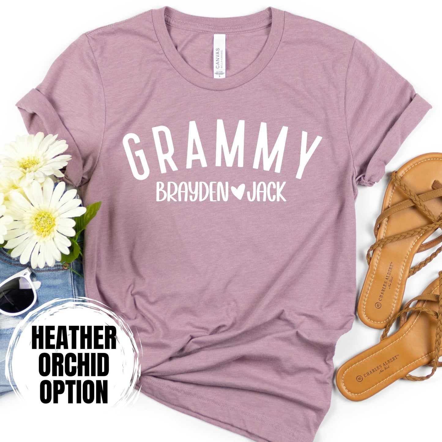 Personalized Grandma Shirt with Grandchild Names