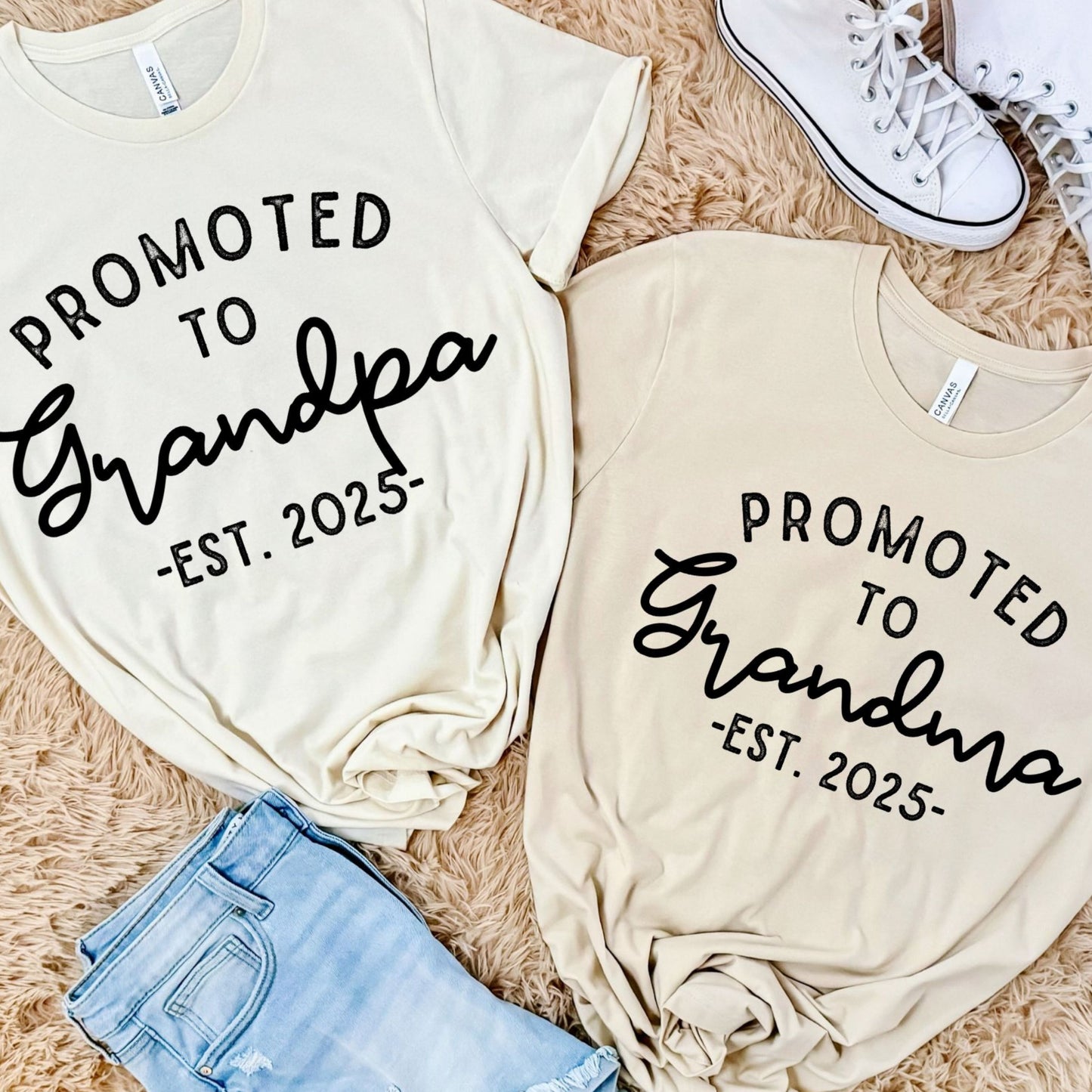 Promoted to Great Grandma / Great Grandpa Est - Customize the EST year!