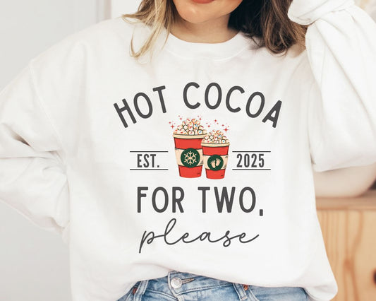 Hot Cocoa for Two Sweatshirt - Customize the EST Year