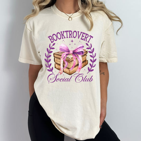 Booktrovert Social Club - Comfort Colors Tee