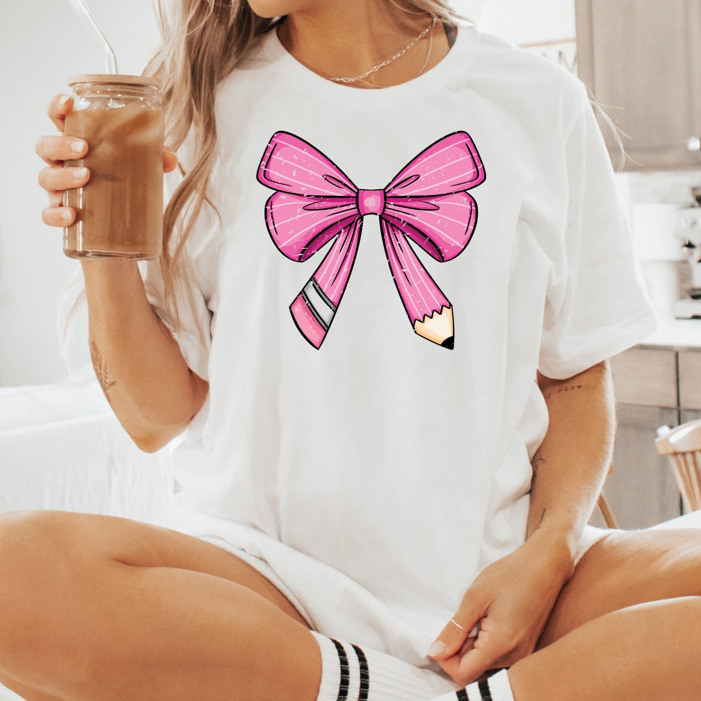 Teacher - Pencil Bow Tee