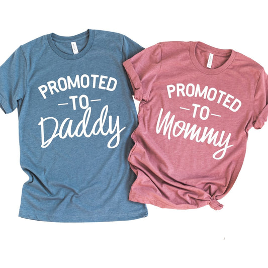 Promoted to Mommy Shirt Pregnancy T-shirt Pregnancy Reveal 