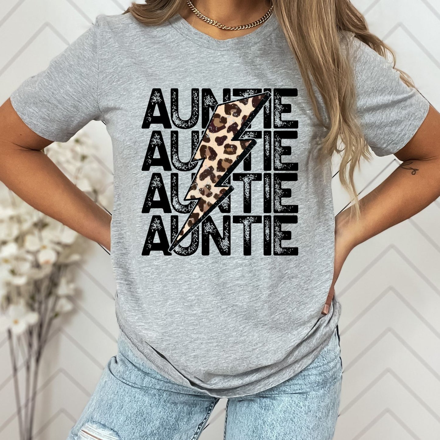 Auntie with Leopard Bolt